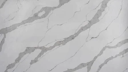 Laje de pedra de quartzo Calacatta com veios naturais