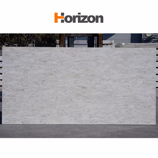 Mármore branco de Carrara Calacatta que olha lajes enormes da pedra de quartzo do tamanho 3230*1800mm